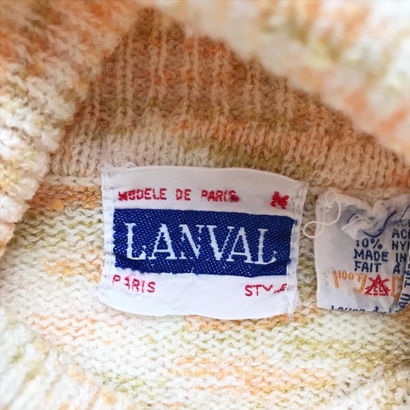 Vintage Lanval sailboat scene light knit turtle neck sweater EUC M(8Y) - Picture 6 of 9